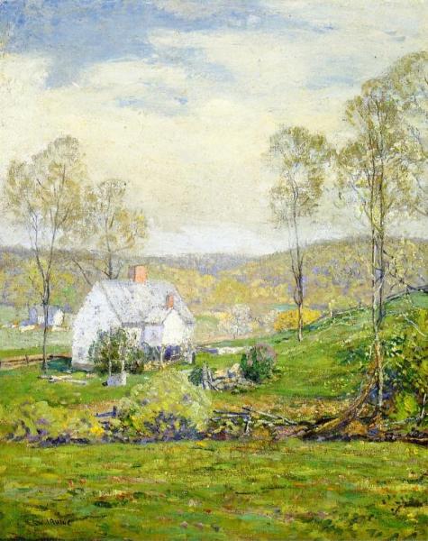 A Farmyard In Spring by Wilson Irvine