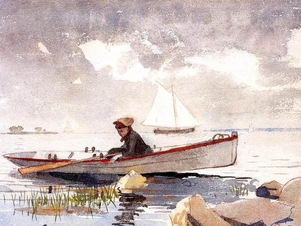 A Girl In A Punt by Winslow Homer
