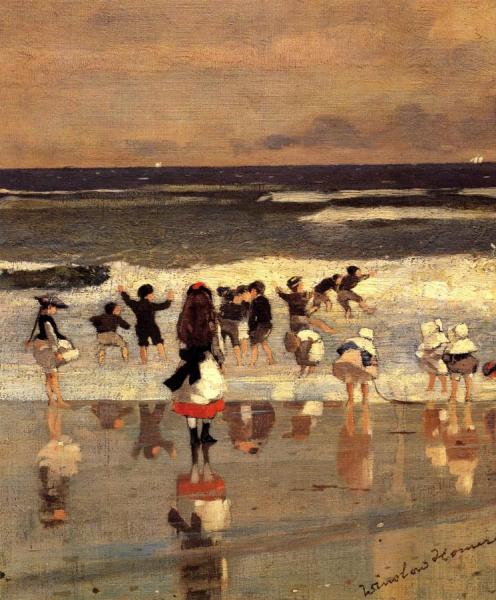 Beach Scene by Winslow Homer Oil Painting Reproductions
