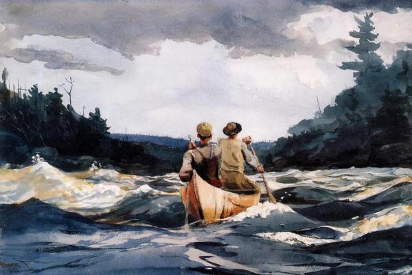 Canoe In The Rapids by Winslow Homer