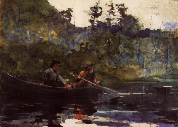 Canoeing In The Adirondacks by Winslow Homer Oil Painting Reproductions