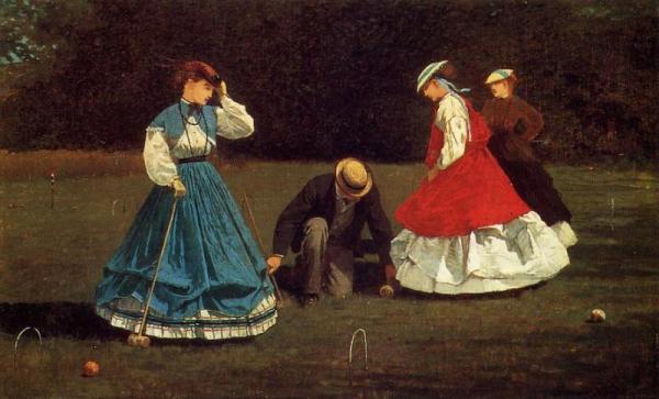 Croquet Scene by Winslow Homer