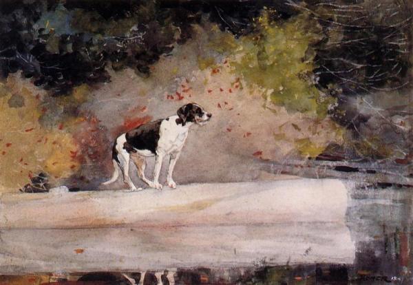 Dog On A Log by Winslow Homer