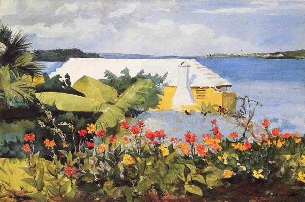 Flower Garden And Bungalow, Bermuda by Winslow Homer