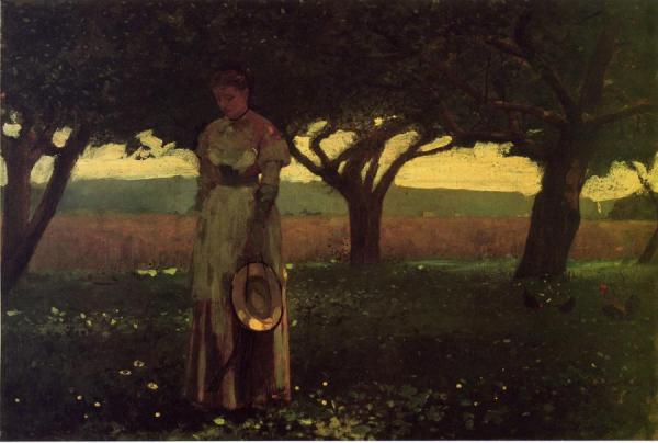Girl In The Orchard by Winslow Homer