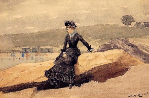 Girl On Beach by Winslow Homer
