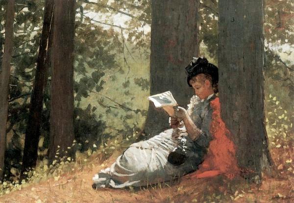 Girl Reading Under An Oak Tree by Winslow Homer