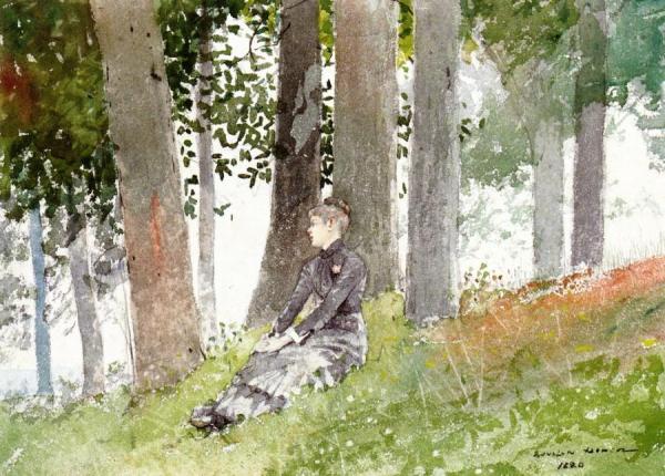 Girl Seated In A Grove by Winslow Homer