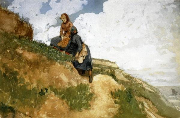 Winslow Homer Girls On A Cliff