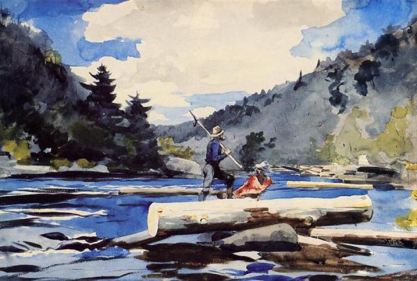 Hudson River, Logging by Winslow Homer