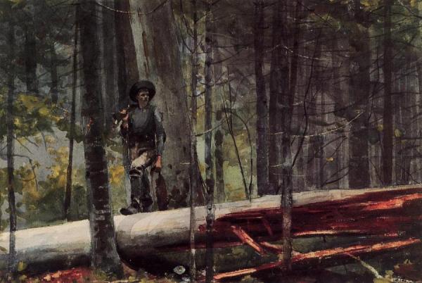 Hunter In The Adirondacks by Winslow Homer