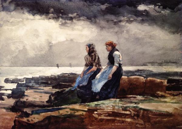Looking Out To Sea by Winslow Homer