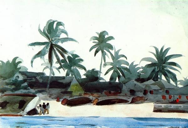 Negro Cabins And Palms by Winslow Homer