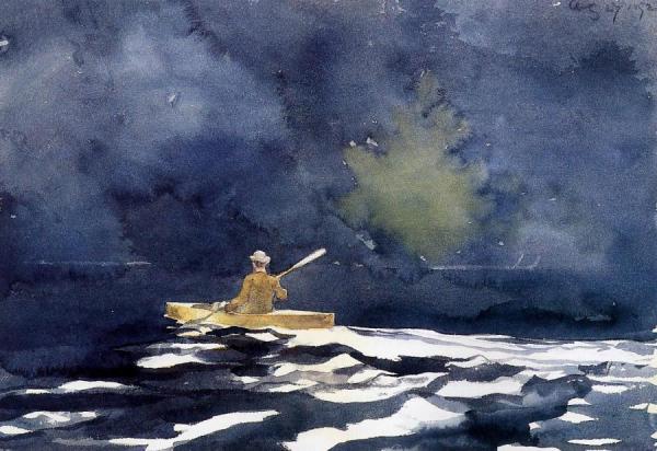 Paddling At Dusk by Winslow Homer