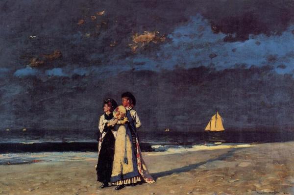 Promenade On The Beach by Winslow Homer