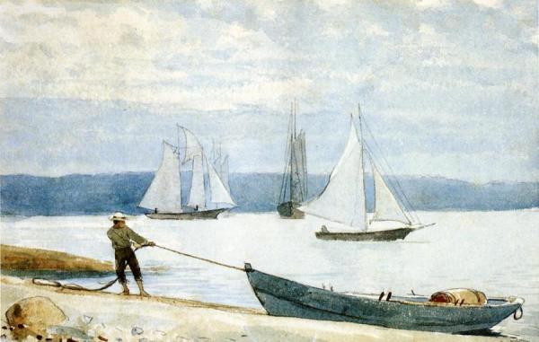 Pulling The Dory by Winslow Homer
