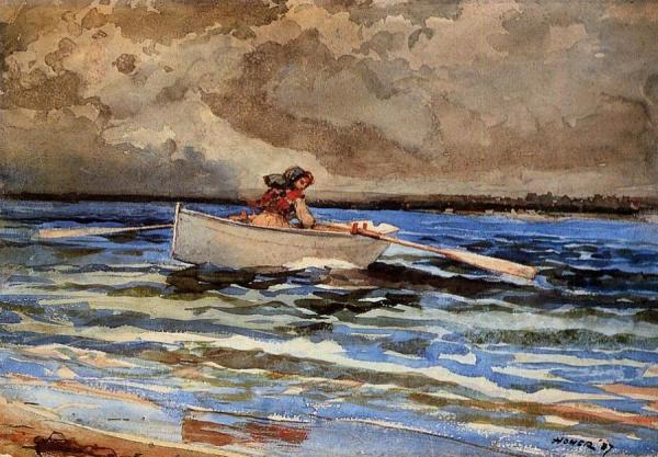 Rowing At Prout's Neck by Winslow Homer Oil Painting Reproductions