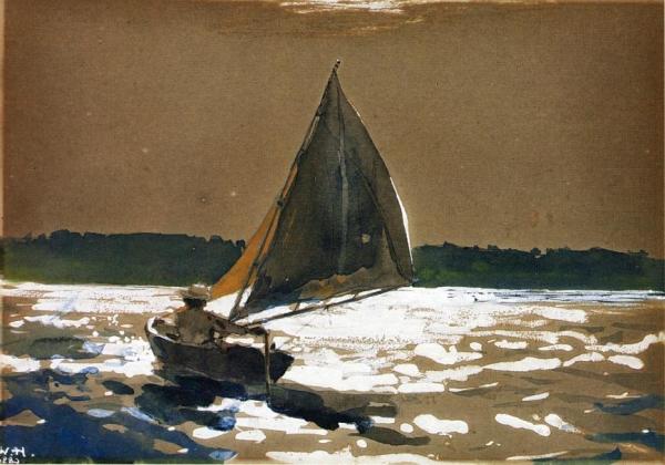 Sailing By Moonlight by Winslow Homer