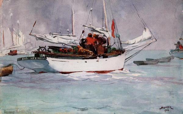 Sponge Boats, Key West by Winslow Homer