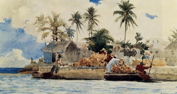 Sponge Fishing, Nassau by Winslow Homer Oil Painting Reproductions