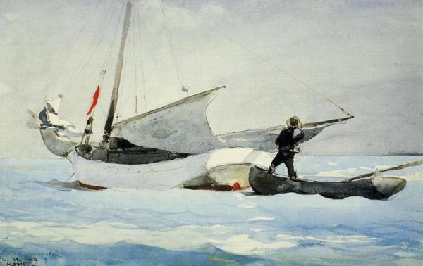 Stowing The Sail by Winslow Homer