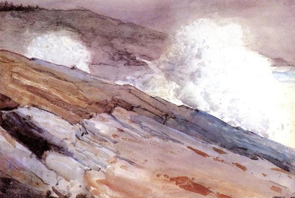 Surf On Cliffs by Winslow Homer