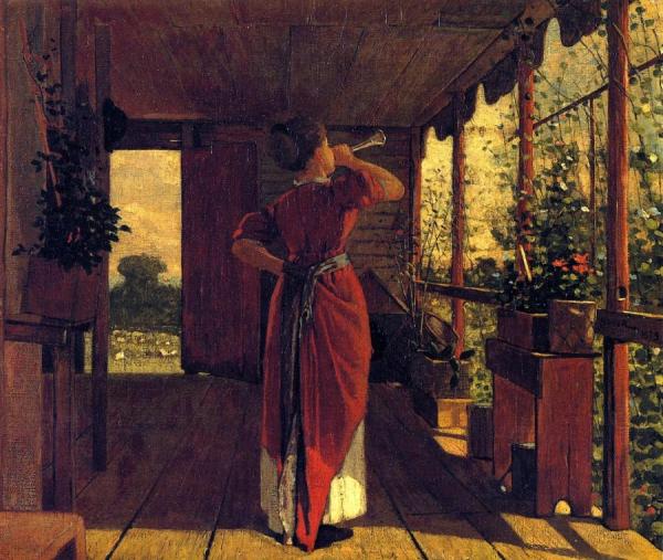 The Dinner Horn by Winslow Homer