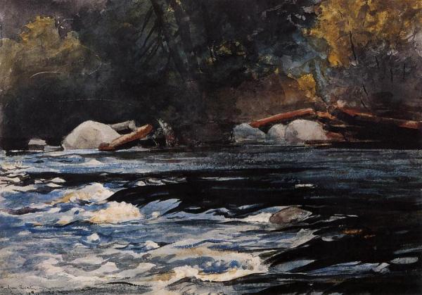 The Rapids, Husdon River, Adirondacks by Winslow Homer