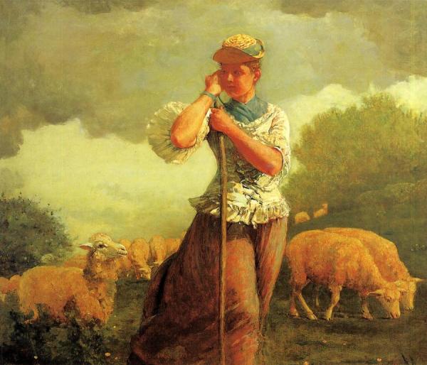 The Shepherdess by Winslow Homer