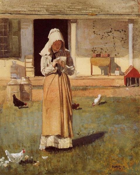 The Sick Chicken by Winslow Homer Oil Painting Reproductions