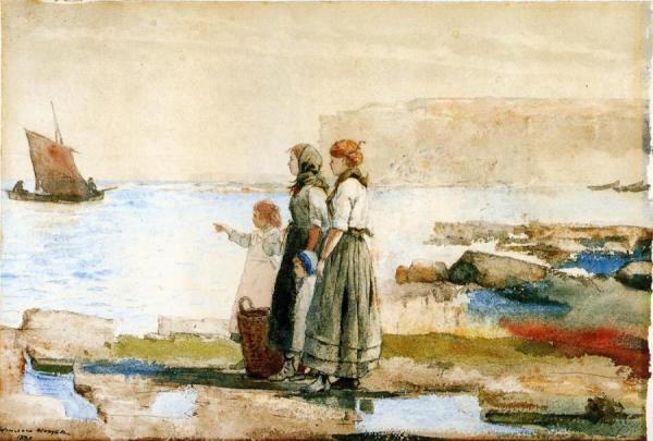 Waiting For The Return Of The Fishing Fleet by Winslow Homer