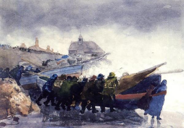 Watching The Tempest by Winslow Homer