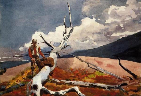 Woodsman And Fallen Tree by Winslow Homer