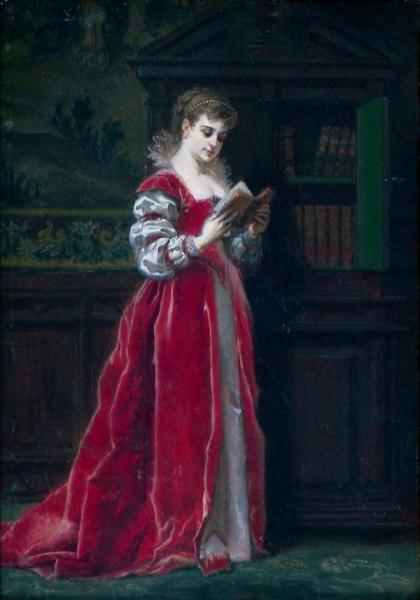 A Good Read by Wladyslaw Bakalowicz Oil Painting Reproductions