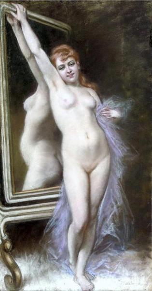 Before A Mirror by Wladyslaw Bakalowicz Oil Painting Reproductions