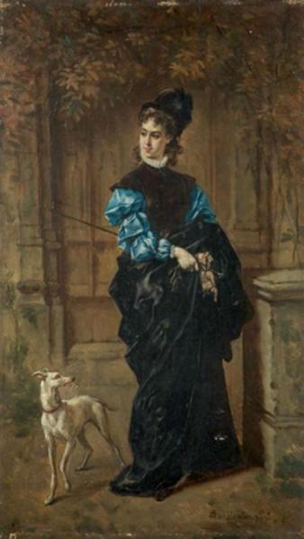 Lady With A Dog by Wladyslaw Bakalowicz