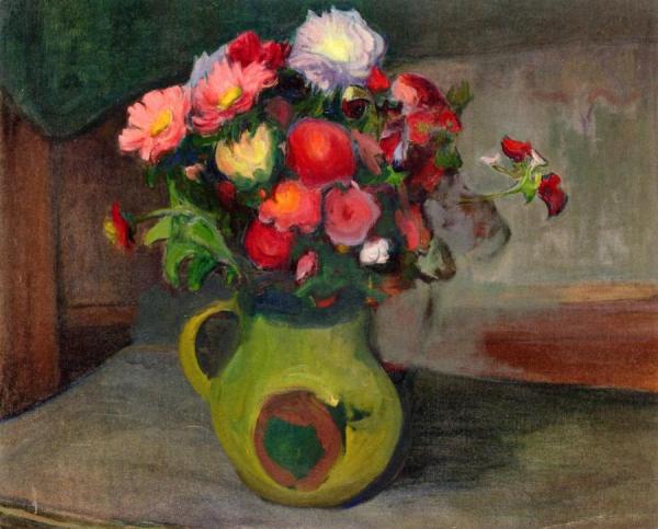Asters In A Pitcher by Wladyslaw Slewinski