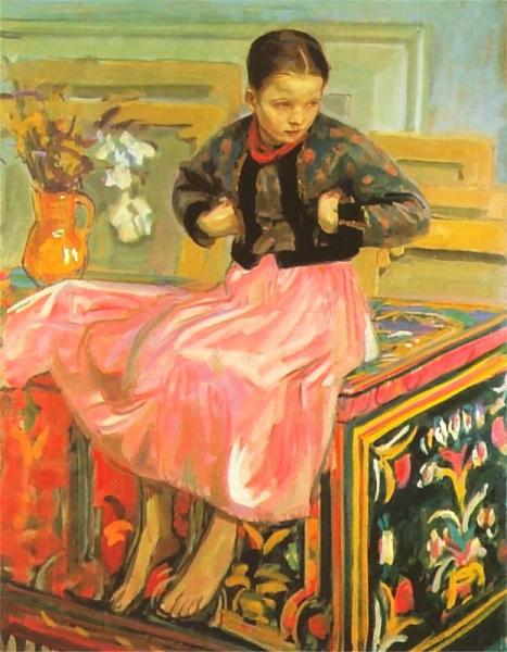 Wojciech Weiss Girl On A Krakow Chest
