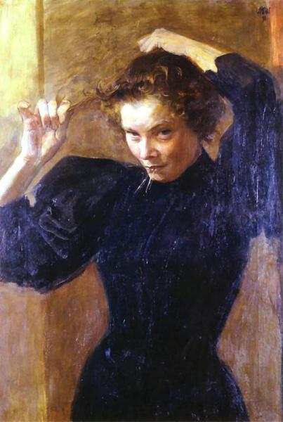 Paris Woman At The Mirror by Wojciech Weiss