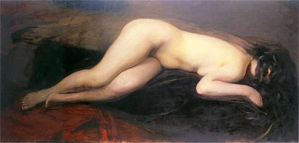 Reclining Nude by Wojciech Weiss