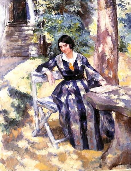 The Artist's Wife In The Garden by Wojciech Weiss