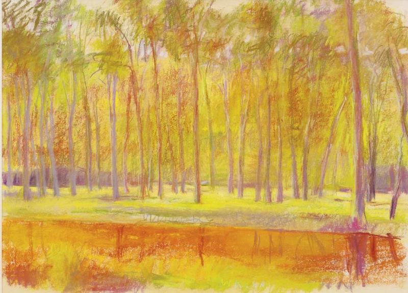 An Orange Watercourse Runs Through It, 1991 by Wolf Kahn Oil Painting Reproductions