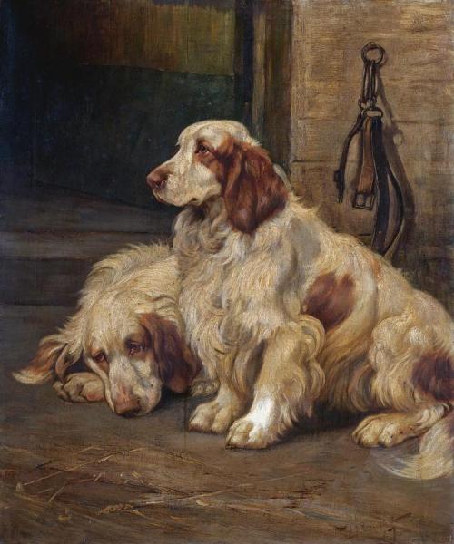 Two Setters by Wright Barker Oil Painting Reproductions