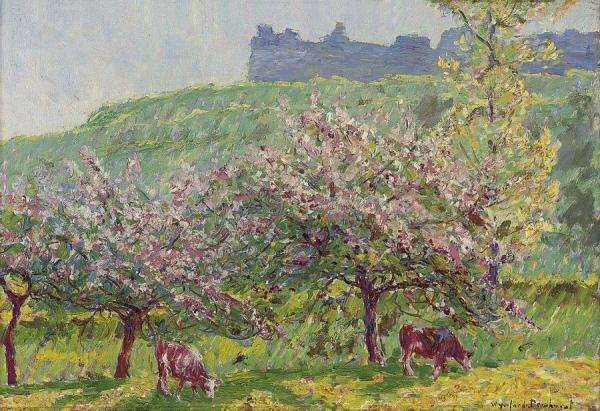 Apple-blossom Time In Arc-la-bataille by Wynford Dewhurst