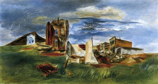 Empty Town In The Desert by Yasuo Kuniyoshi Oil Painting Reproductions