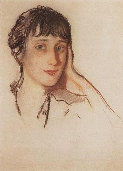 Anna Akhmatova by Zinaida Evgenievna Serebriakova