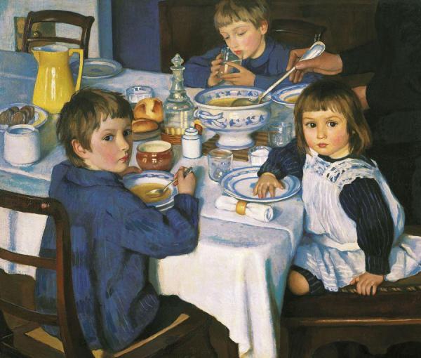 At Breakfast by Zinaida Evgenievna Serebriakova Oil Painting Reproductions