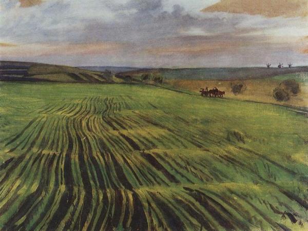 Autumn Crops by Zinaida Evgenievna Serebriakova Oil Painting Reproductions