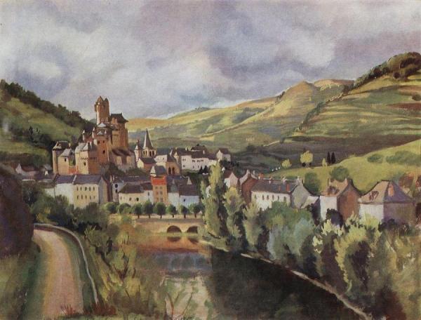 Auvergne. Town Of Esteng by Zinaida Evgenievna Serebriakova