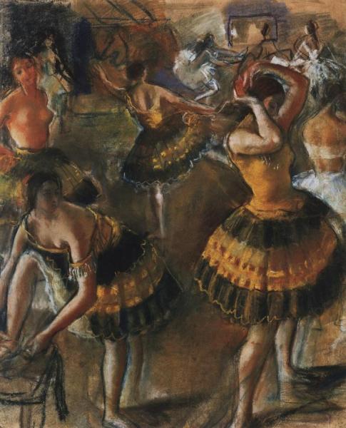 Ballet Dancers In Their Dressing Room by Zinaida Evgenievna Serebriakova